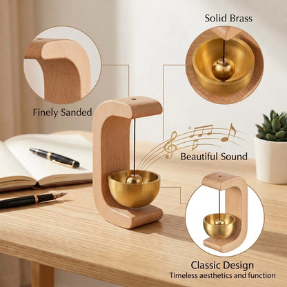 Entriva™– Elegant Wooden-Brass Doorbell