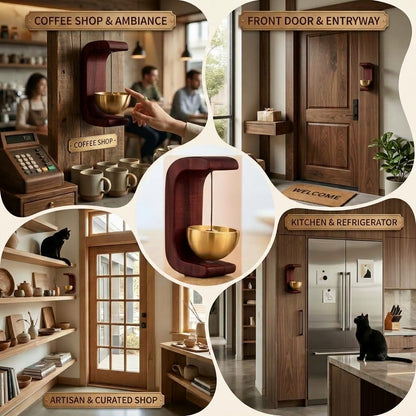 Entriva™– Elegant Wooden-Brass Doorbell